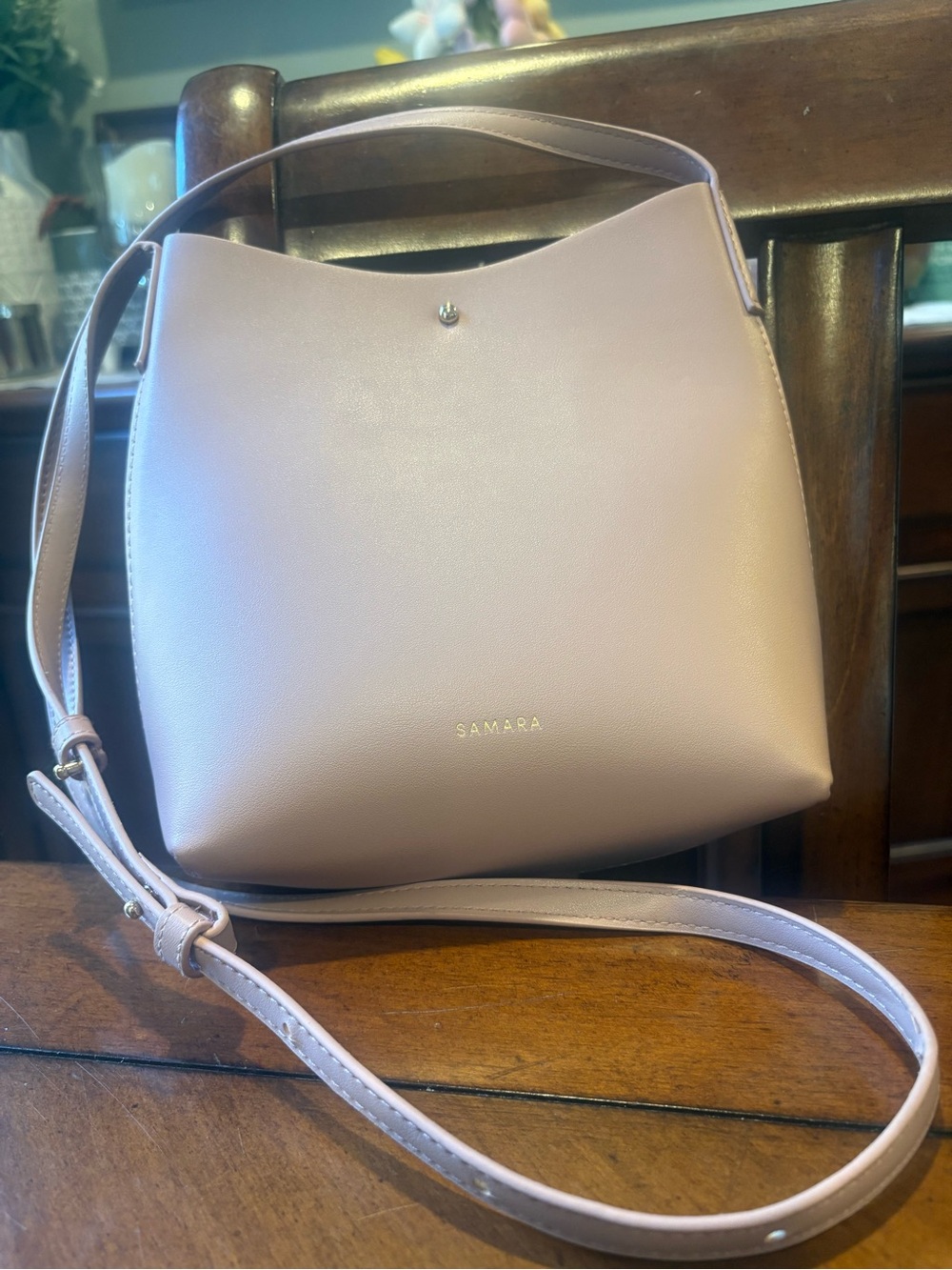 Samara Blush Pink Structured Crossbody Bag